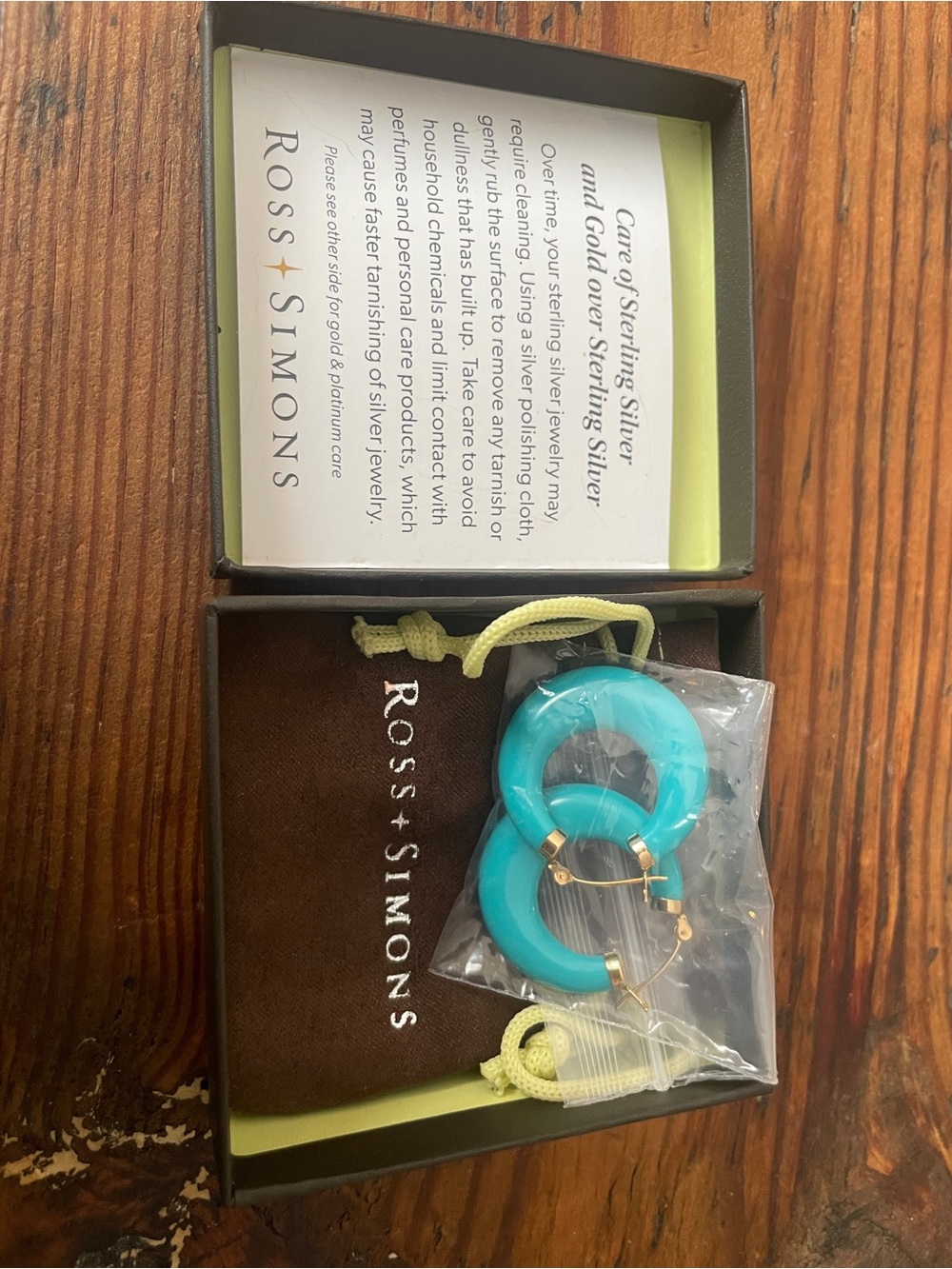 Ross-Simons Turquoise and Gold Hoop Earrings